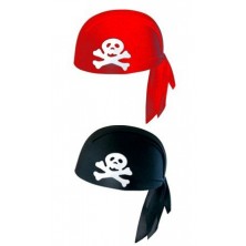 Casco Pirata Adulto negro Rojo