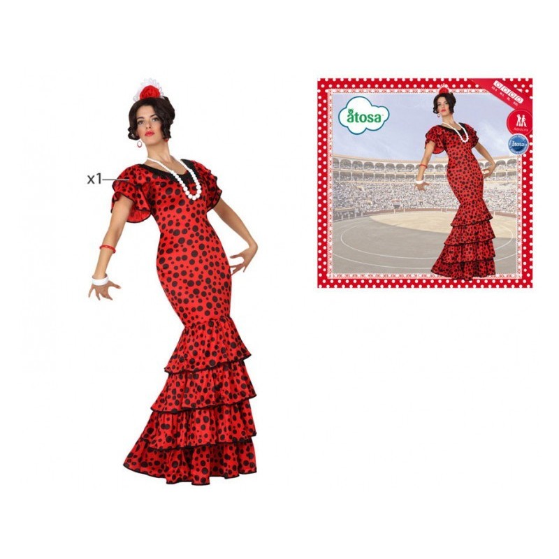 Disfraz de Flamenca Lunares Adulto.